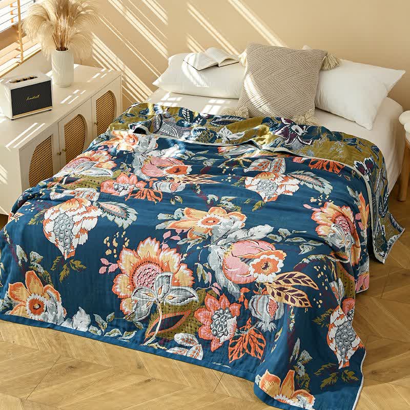 Traumhafter, floraler Quilt aus reiner Baumwollgaze - image 6