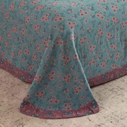 Rustikales Bettwäsche-Set aus Baumwolldoppelgaze mit Blumenmuster (4-teilig) - image 7