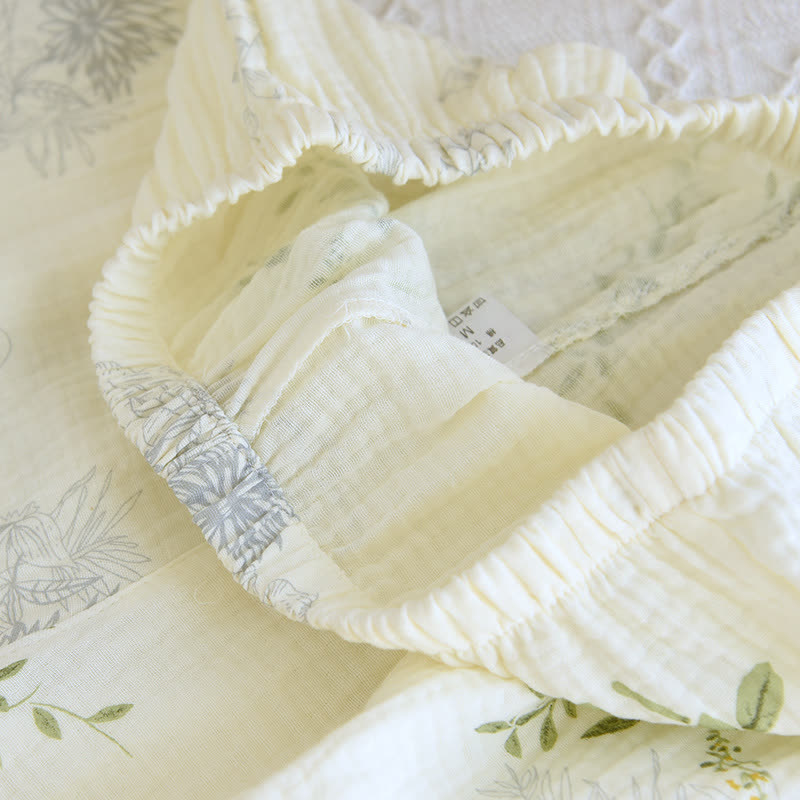 Pyjama-Set aus Baumwolle mit Blätterprint, Trägertop und Baumwollunterwäsche - image 13