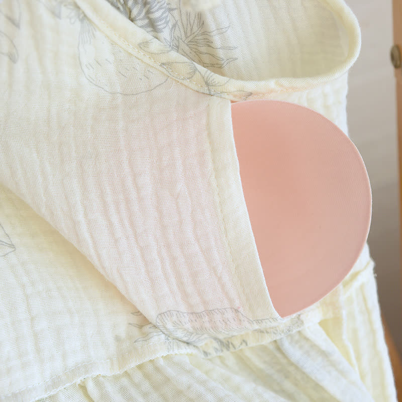 Pyjama-Set aus Baumwolle mit Blätterprint, Trägertop und Baumwollunterwäsche - image 8