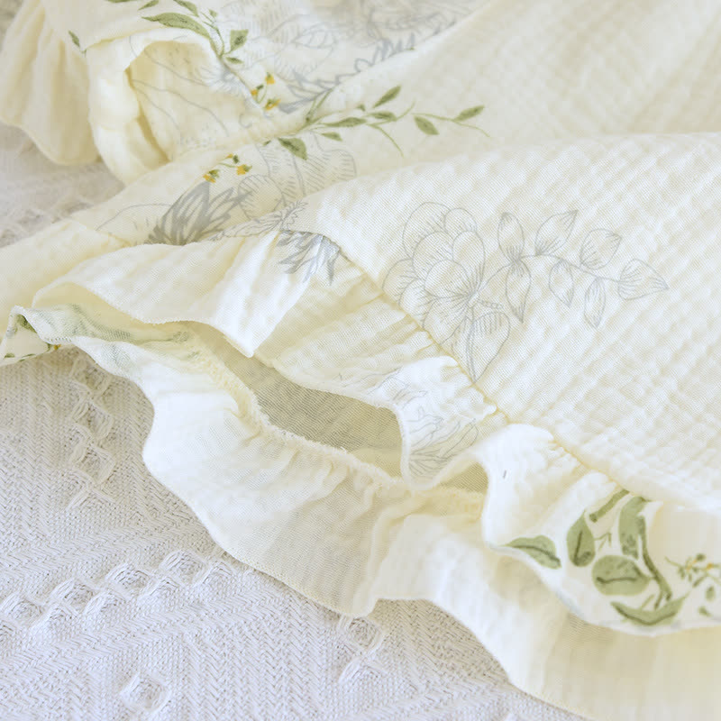Pyjama-Set aus Baumwolle mit Blätterprint, Trägertop und Baumwollunterwäsche - image 10