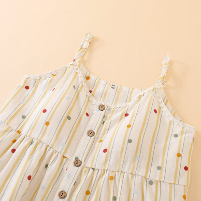 Gestreiftes Baumwoll-Pyjama-Set mit Polka-Dot-Top - image 3