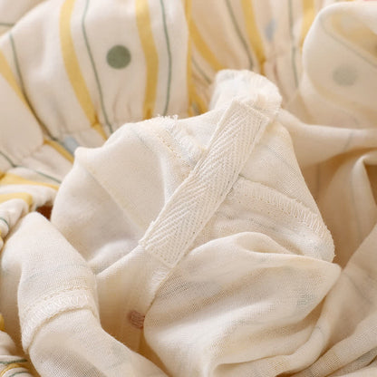 Gestreiftes Baumwoll-Pyjama-Set mit Polka-Dot-Top - image 9