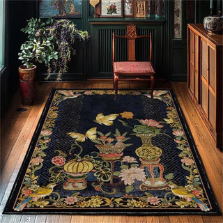 Vintage Faltbarer Teppich mit Blumen- und Vogelmotiven - 243cm x 304cm - image 0