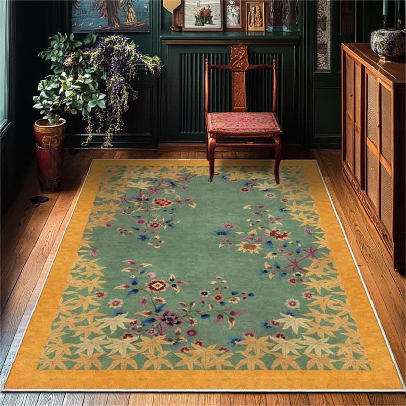 Ahornblatt-Blumenmuster-Anti-Rutsch-Teppich - 243cm x 304cm - image 0