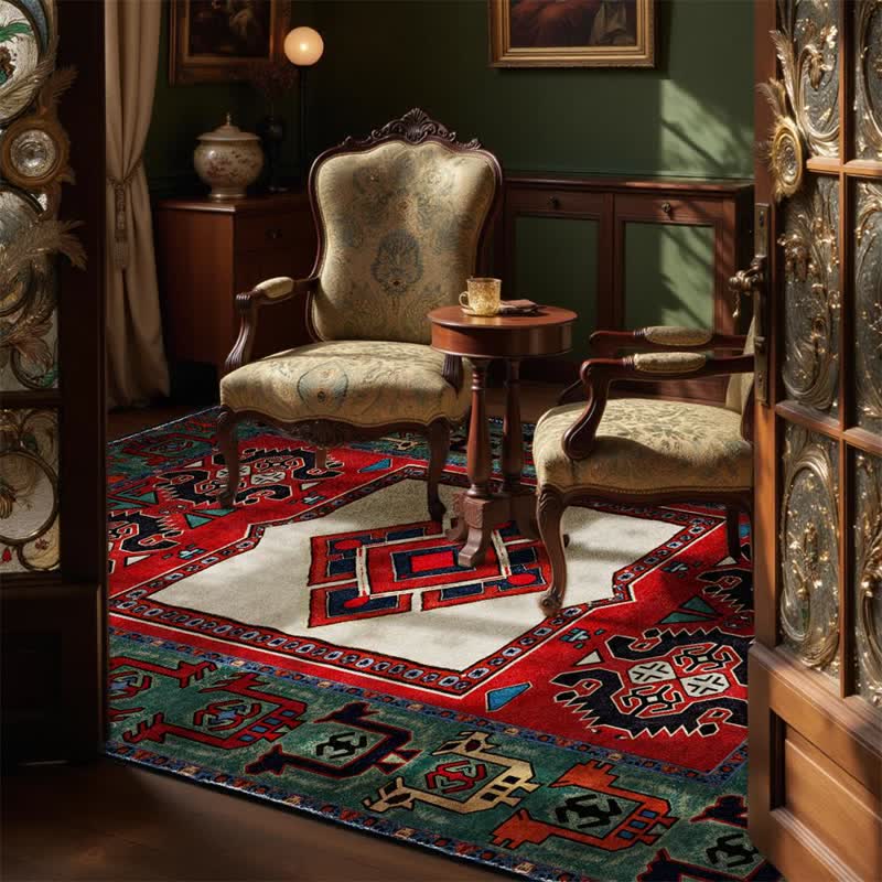 Vintage Marokkanischer geometrischer Indoor-Outdoor-Teppich - image 4