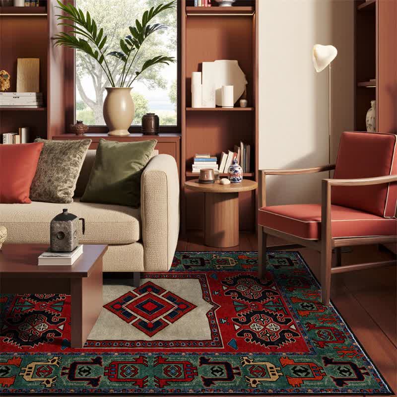 Vintage Marokkanischer geometrischer Indoor-Outdoor-Teppich - image 1