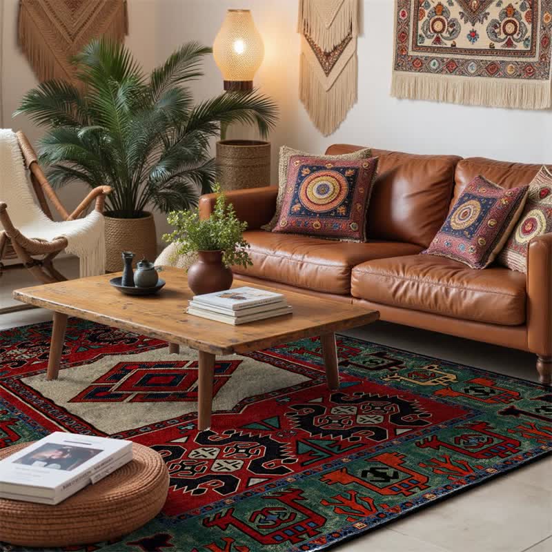 Vintage Marokkanischer geometrischer Indoor-Outdoor-Teppich - image 2
