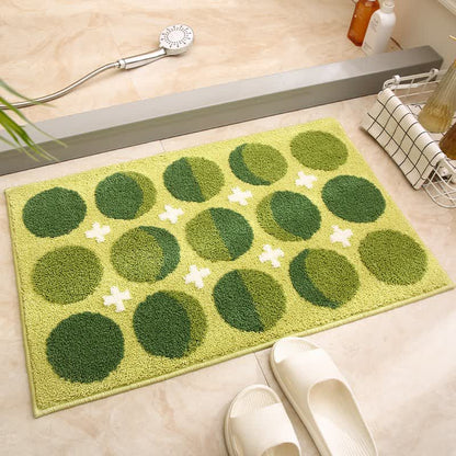 Badematte mit geometrischem Jacquard-Muster, rutschfest - A - 50cm x 80cm - image 1