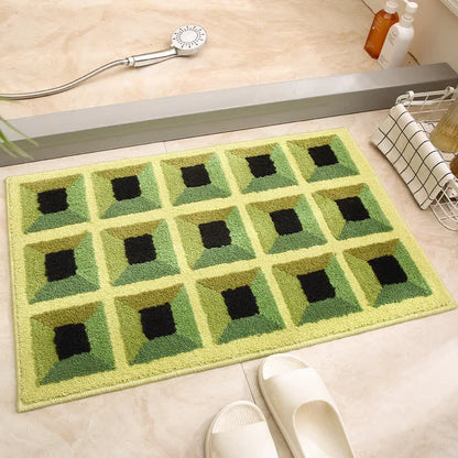 Badematte mit geometrischem Jacquard-Muster, rutschfest - B - 50cm x 80cm - image 3