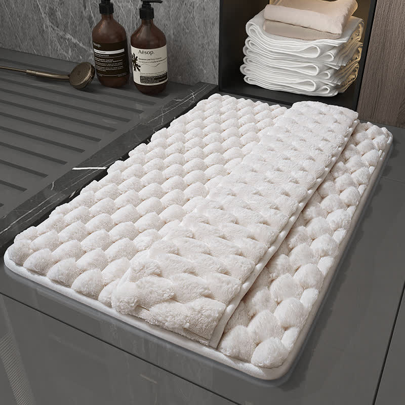 einfarbige, rutschfeste und saugfähige Badematte - Beige - 60cm x 90cm - image 1