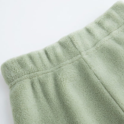 Einfarbiges Plüsch-Loungewear-Set für Kinder mit Reißverschluss - image 3