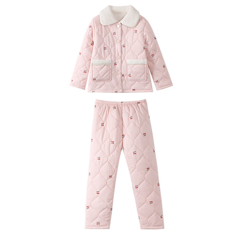 Gestepptes Loungewear-Set mit Kirschmuster für Kinder - image 5