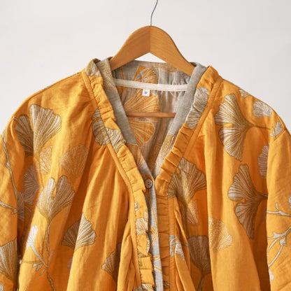 Ginkgoblatt Hanfu-inspiriertes Baumwoll-Nachthemd - image 30