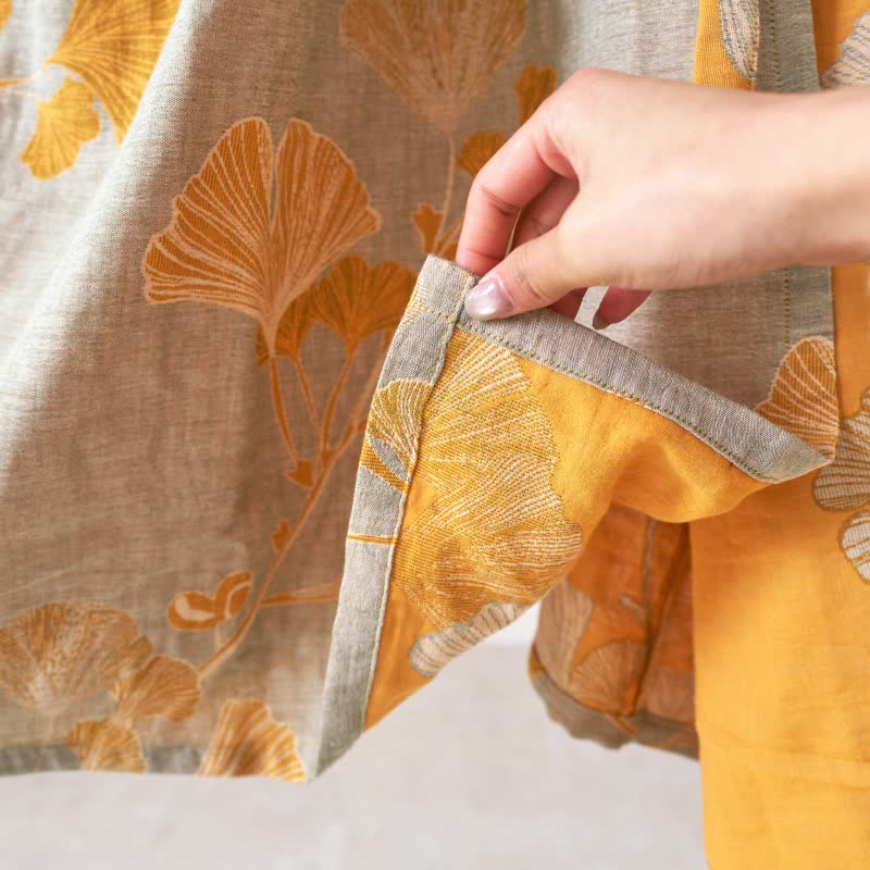 Ginkgoblatt Hanfu-inspiriertes Baumwoll-Nachthemd - image 35