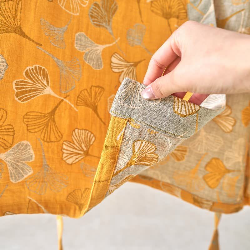 Kimono-Bademantel aus Ginkgo-Biloba-Baumwolle - image 57