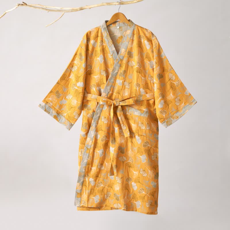 Kimono-Bademantel aus Ginkgo-Biloba-Baumwolle - image 54
