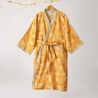 Kimono-Bademantel aus Ginkgo-Biloba-Baumwolle - image 54