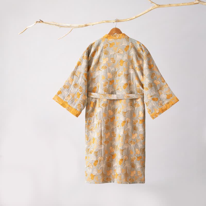 Kimono-Bademantel aus Ginkgo-Biloba-Baumwolle - image 60