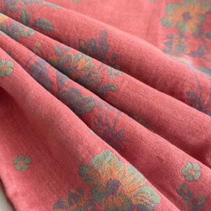 Orientalischer Pyjama aus Baumwollgaze mit rosa Pfingstrosenmuster - image 4