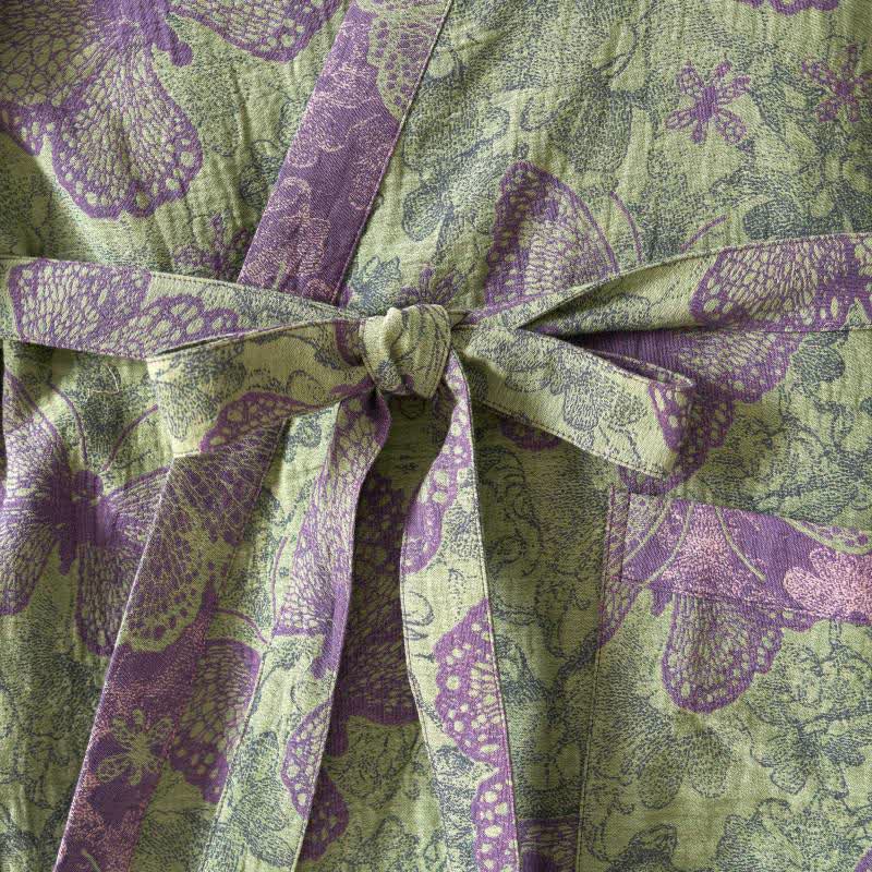 Traumhafter Kimono-Bademantel aus Baumwollgaze mit Schmetterlingsmotiv - image 7