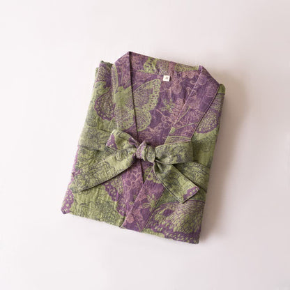 Traumhafter Kimono-Bademantel aus Baumwollgaze mit Schmetterlingsmotiv - image 2