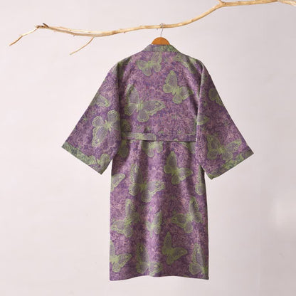 Traumhafter Kimono-Bademantel aus Baumwollgaze mit Schmetterlingsmotiv - image 11