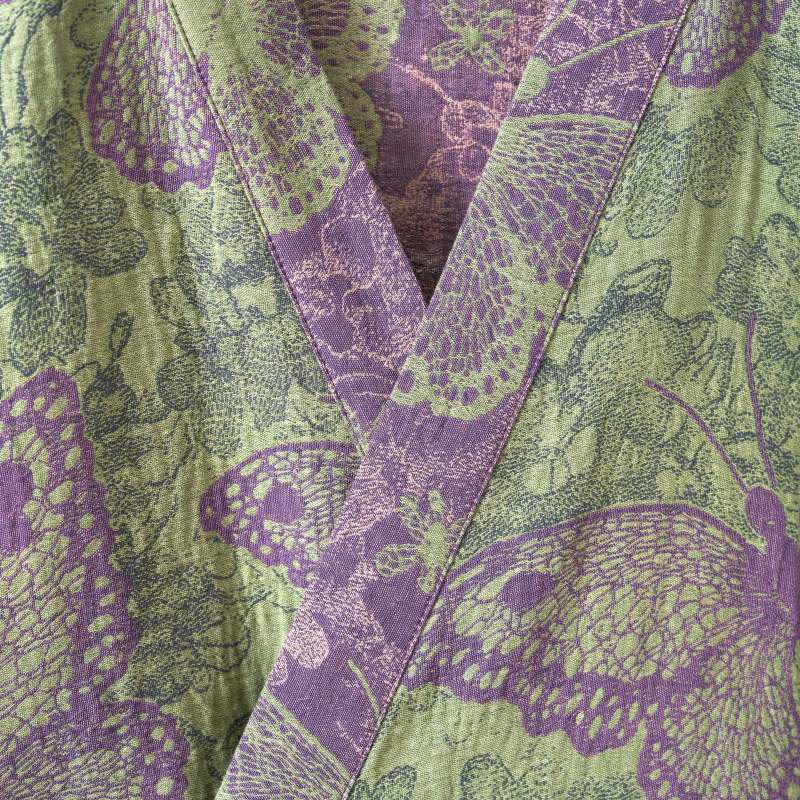 Traumhafter Kimono-Bademantel aus Baumwollgaze mit Schmetterlingsmotiv - image 6