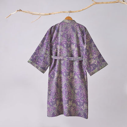 Kimono-Robe aus Baumwollgaze mit botanischem Bezug - image 4