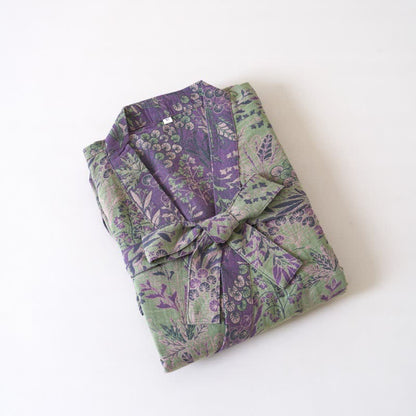 Kimono-Robe aus Baumwollgaze mit botanischem Bezug - image 11
