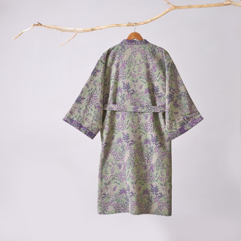 Kimono-Robe aus Baumwollgaze mit botanischem Bezug - image 10