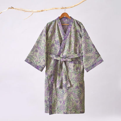 Kimono-Robe aus Baumwollgaze mit botanischem Bezug - image 9