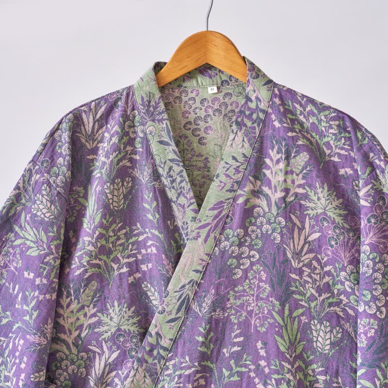Kimono-Robe aus Baumwollgaze mit botanischem Bezug - image 6
