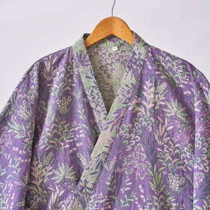 Kimono-Robe aus Baumwollgaze mit botanischem Bezug - image 6