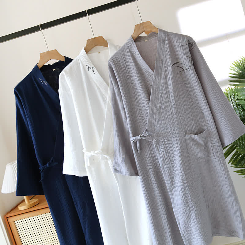 Unisex-Bademantel aus Bambus-Baumwoll-Gaze - image 4