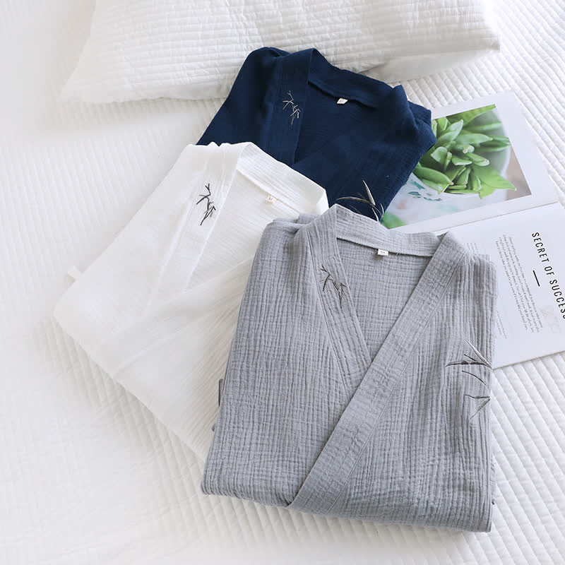 Unisex-Bademantel aus Bambus-Baumwoll-Gaze - image 3