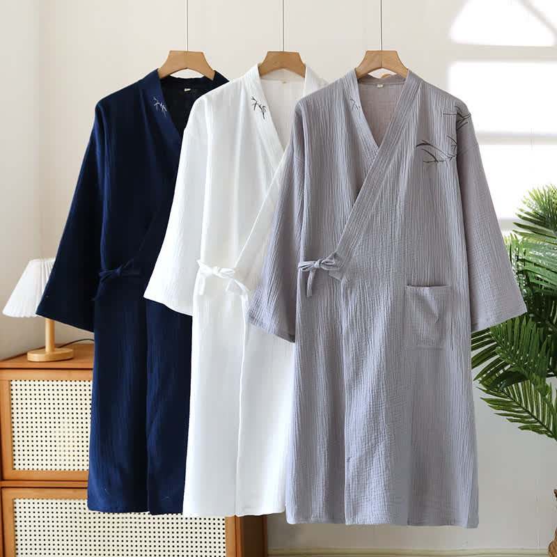 Unisex-Bademantel aus Bambus-Baumwoll-Gaze - image 1