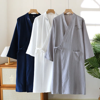 Unisex-Bademantel aus Bambus-Baumwoll-Gaze - image 1