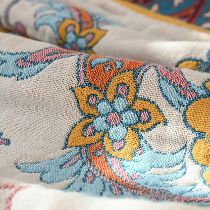 Wende-Steppdecke aus reiner Baumwolle mit Retro-Blumenmuster - image 3