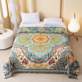 Vintage-Muster Lotus Baumwollgaze-Steppdecke - 230cm x 250cm - image 0