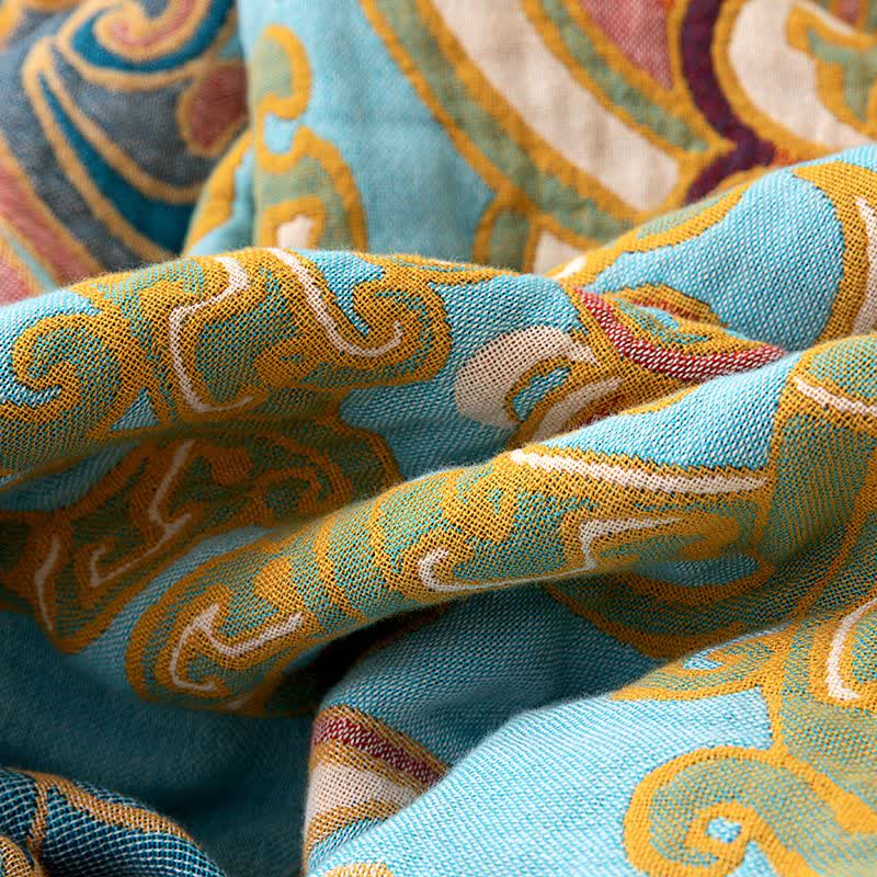 Vintage-Muster Lotus Baumwollgaze-Steppdecke - image 2