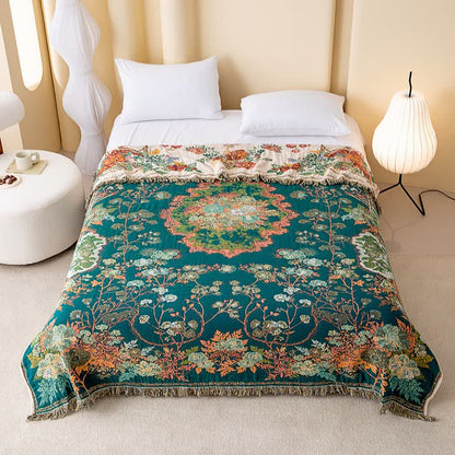 Quilt mit Blumenstrauß, Baumwollgaze, Quasten - image 1