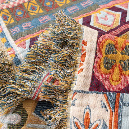 Bunte, karierte Retro-Baumwollgaze-Steppdecke - image 3