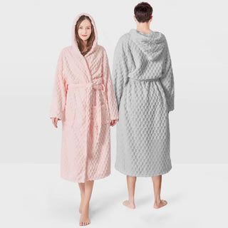 Ownkot Unisex-Bademantel mit Kapuze, einfarbig, saugfähig - image 0