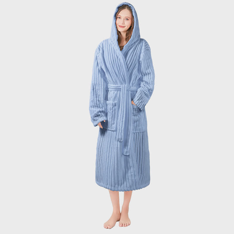 Ownkot Unisex Wolkenweicher Kapuzen-Plüschbademantel - Dunkelblau - Einheitsgröße - image 8