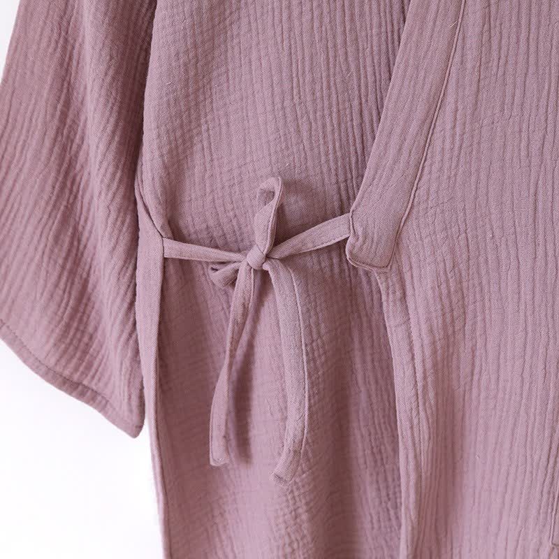 Unisex Minimalistischer Kimono aus Baumwollgaze Loungewear - image 7