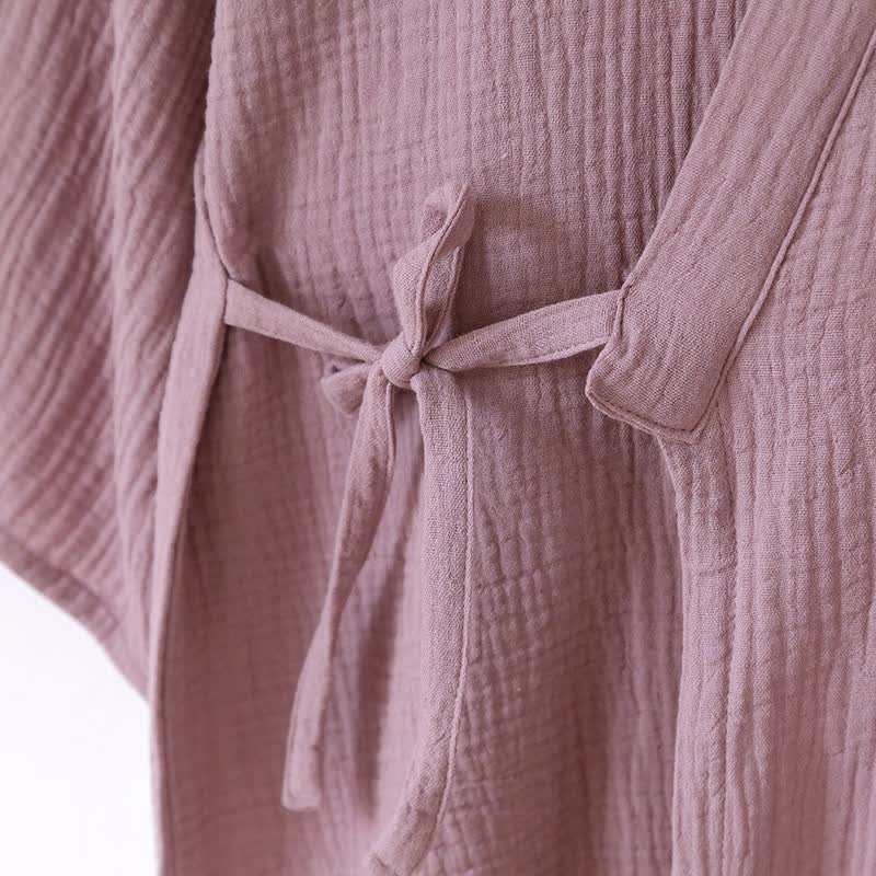 Unisex Minimalistischer Kimono aus Baumwollgaze Loungewear - image 6