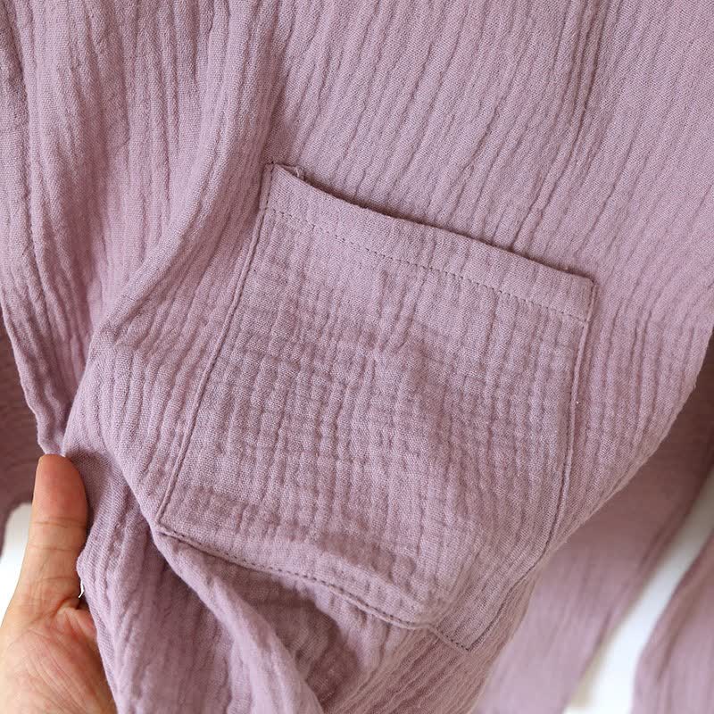 Unisex Minimalistischer Kimono aus Baumwollgaze Loungewear - image 9