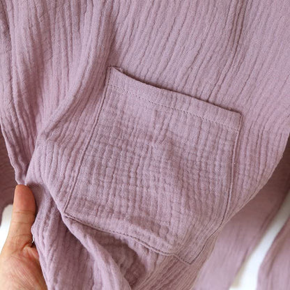 Unisex Minimalistischer Kimono aus Baumwollgaze Loungewear - image 9