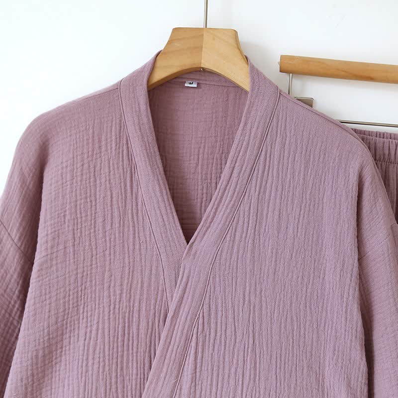 Unisex Minimalistischer Kimono aus Baumwollgaze Loungewear - image 5